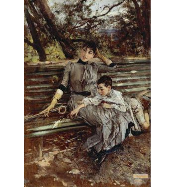 In Garden Or Alaide And Ottavio Banti Circa 1884