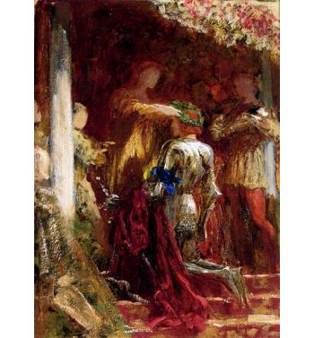 Victory A Knight Being Crowned With A Laurel Wreath