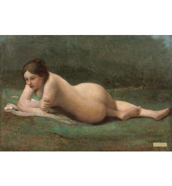 Young Woman Reclining On The Grass c1850 60