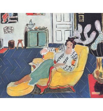 Young Girl With A Yellow Sofa