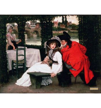 A Tryst At A Riverside Cafe c1869