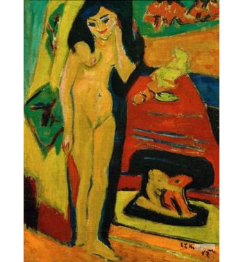 Nude Girl Behind Curtain, Fränzi