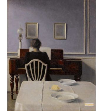 Interior With Woman At Piano Strandgade 30