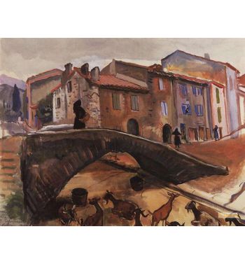 Collioure Bridge With Goats 1930