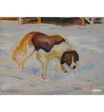 St, Bernard Dog In Snow, 1915 1