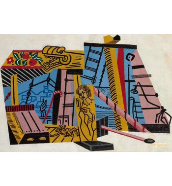 Study For American Waterfront, Analogical Emblem
