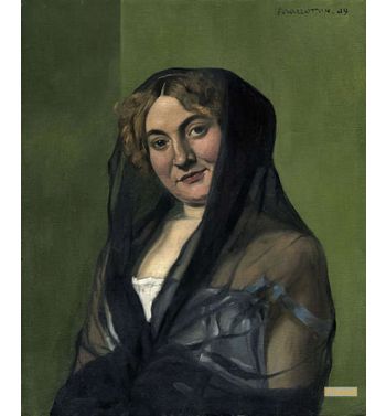 Young Blonde Woman Veiled In Black