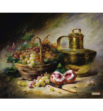 Still Life With A Basket Of Fruit And A Copper Jug