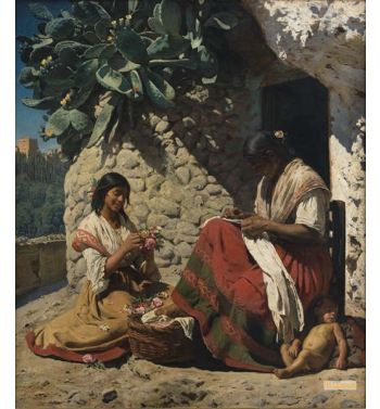 Two Gypsy Women Outside Their Home