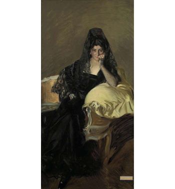 Portrait Of Madame De Urcola Wearing A Black Blanket