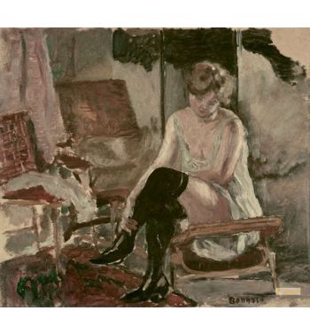 Study Of Young Woman On Her Chaiselongue