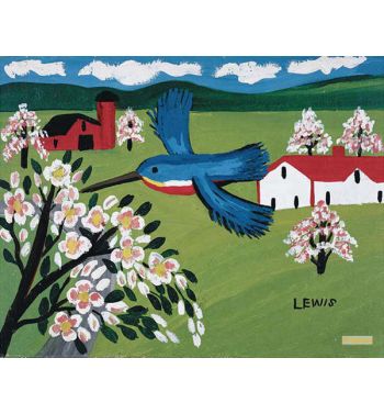 British Kingfisher & Apple Blossoms