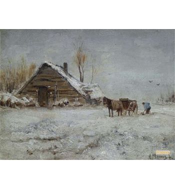 A Peasant At Work On A Wintry Day