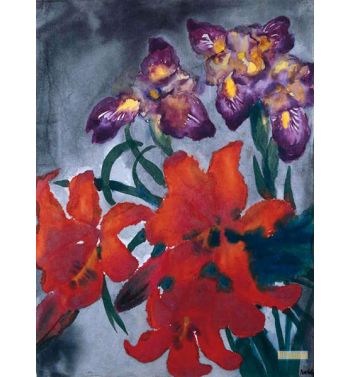 Flowers Of Lilies And Iris