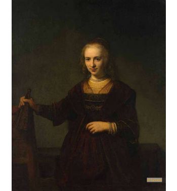 Woman Holding A Fan And The Back Of A Chair