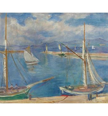 White Sailing Boats At Port St, Tropez, 1925