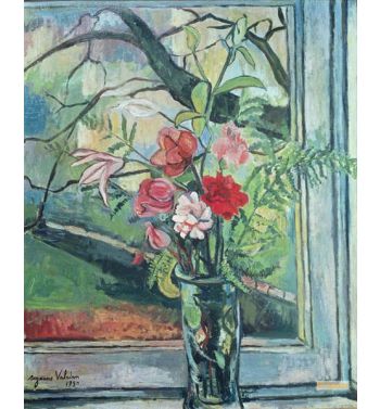 Bouquet Of Flowers In Front Of A Window 1930