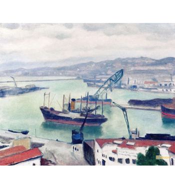 Freighter In Port, 1941 1942