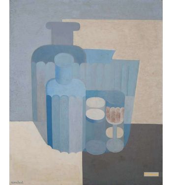 Verres Et Bouteilles En Bleu
