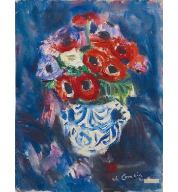 Anemones In Blue Background