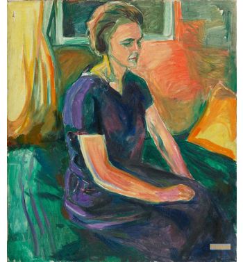 Young Woman In A Blue Dress, Seated, 1924