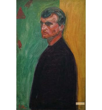 Self Portrait, Against Two Colored Background, 1904