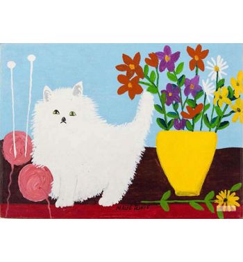 White Cat With Yarn