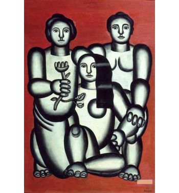 Three Girls On Red Background, Composition With Three Women, 192