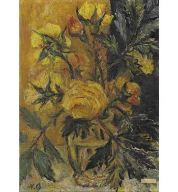 Yellow Roses In A Vase