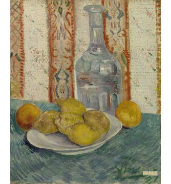Decanter And Lemons On A Plate