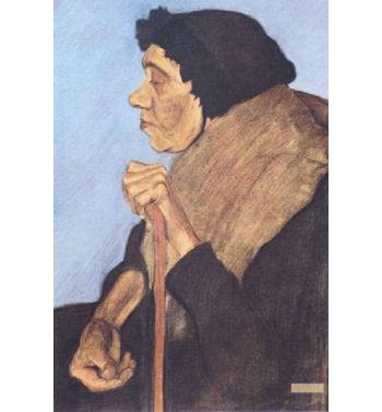 Old Blind Seated Woman