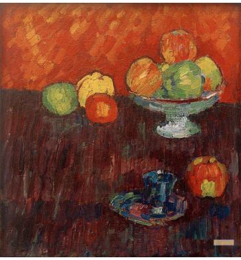 Still Life With Apples And Blue Cup