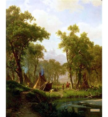 Indian Encampment Shoshone Village 1860