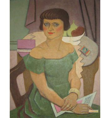 Young Woman In The Green Dress And The Box Of Matches, 1942