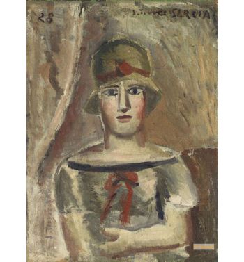 Figure Avec Chapeau Et Ruban Rouge, 1928