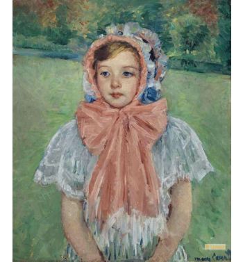 Girl In A Bonnet Tied With A Large Pink Bow 1909