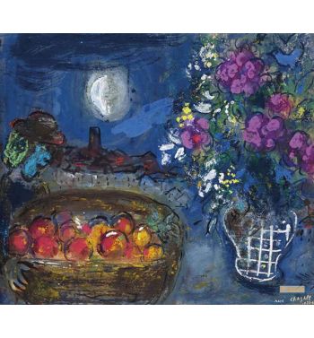 Fruit Basket And Bouquet At Night, 1952