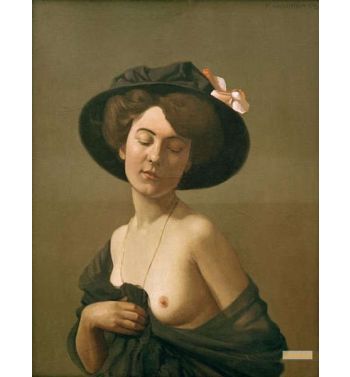 Woman Draped In A Black Scarf, Black Hat