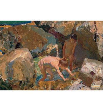 Children Looking For Shellfish