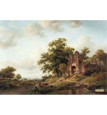 A Summer Landscape With The Ruins Of Brederode Castle Near Haarlem