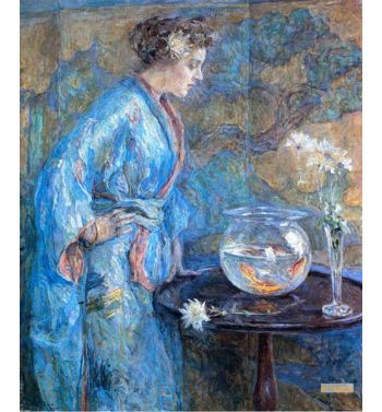 Girl In Blue Kimono