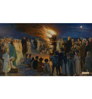 Midsummers Eve Bonfire On Beach