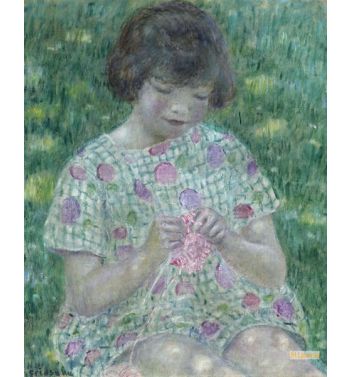 Child Knitting