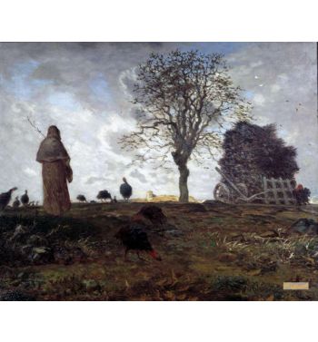 Autumn Landscape With A Turkey Keeper