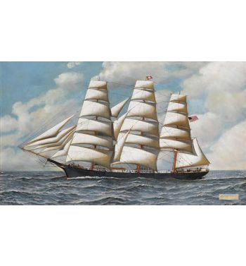 The Clipper Young America Under Full Sail, 1909