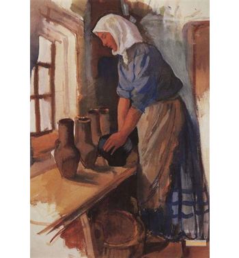 Peasant Woman With Pots