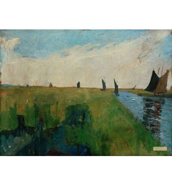 Hamme Landscape With Peat Barges