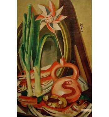 Still Life With Fish And Paper Flower