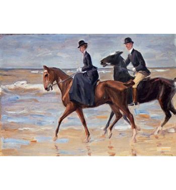 Rider And Rider On The Beach