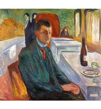 Self Portrait With A Bottle Of Wine